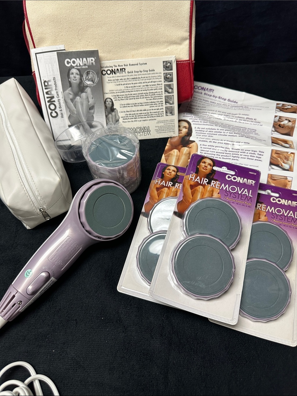 Conair Hair Removal System Kit with 10 Replacement Pads — Lavender